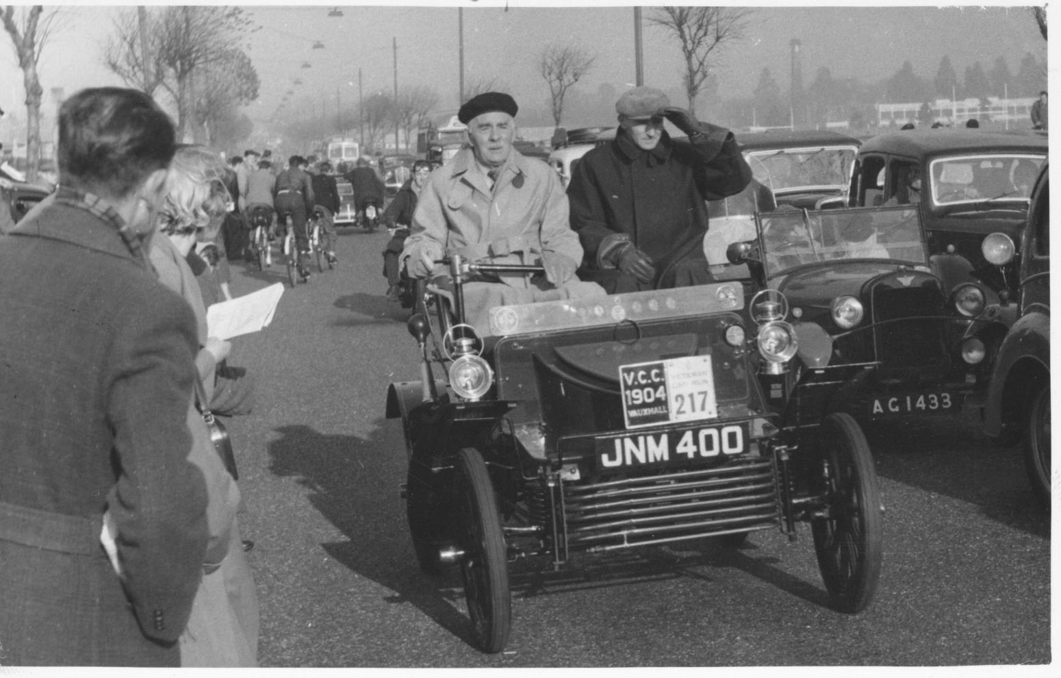 Vauxhall's Percy Kidner in 6HP during London to Brighton circa 1950